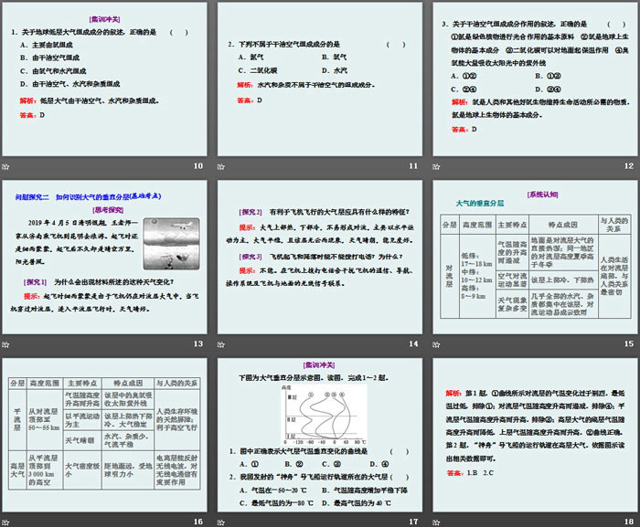 《大气的组成与垂直分层》地球上的大气PPT