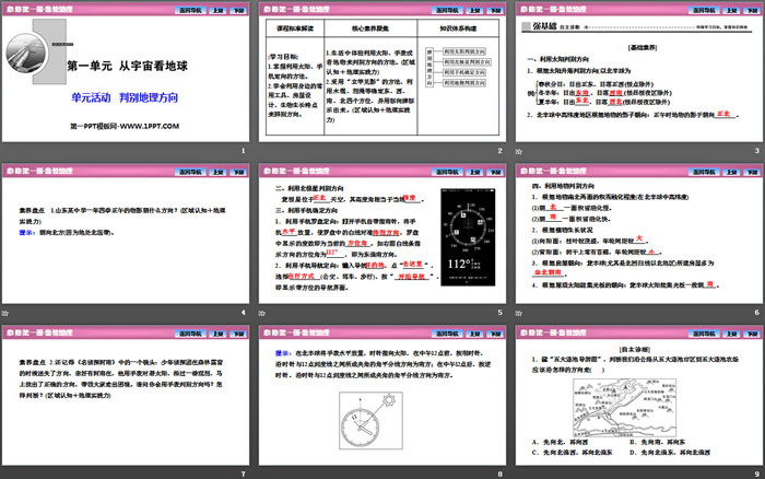 《判别地理方向》从宇宙看地球PPT