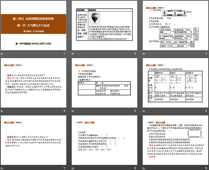 《大气圈与大气运动》从地球圈层看地表环境PPT(第2课时大气的运动)