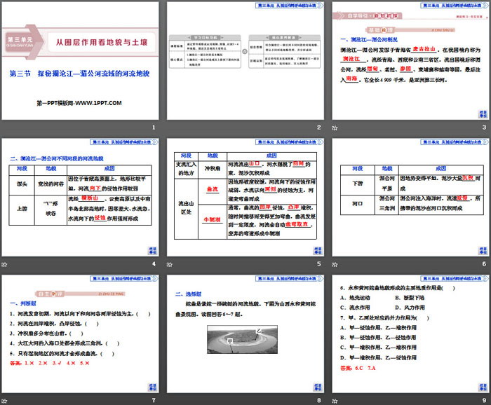 《探秘澜沧江—湄公河流域的河流地貌》从圈层作用看地貌与土壤PPT下载