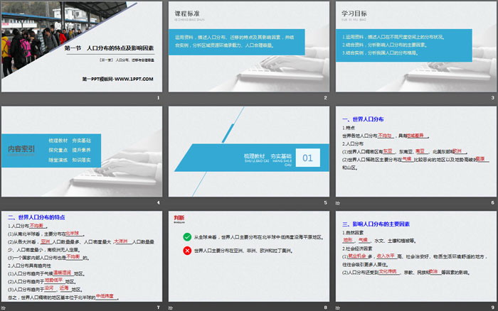 《人口分布的特点及影响因素》人口分布、迁移与合理容量PPT