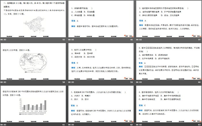 《人口分布的特点及影响因素》人口分布、迁移与合理容量PPT下载