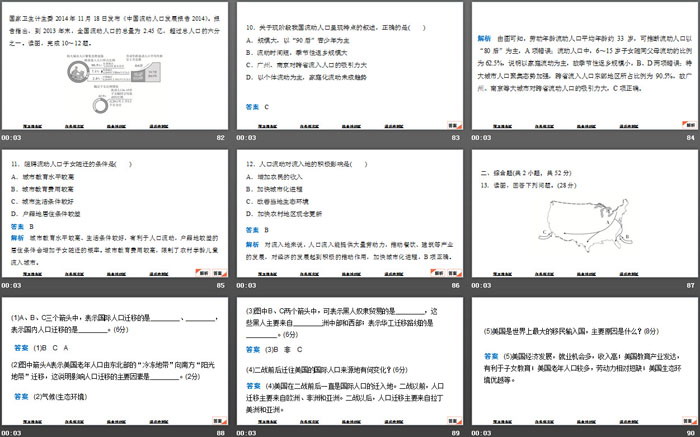 《人口迁移的特点及影响因素》人口分布、迁移与合理容量PPT下载