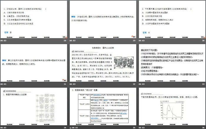 《人口迁移的特点及影响因素》人口分布、迁移与合理容量PPT下载