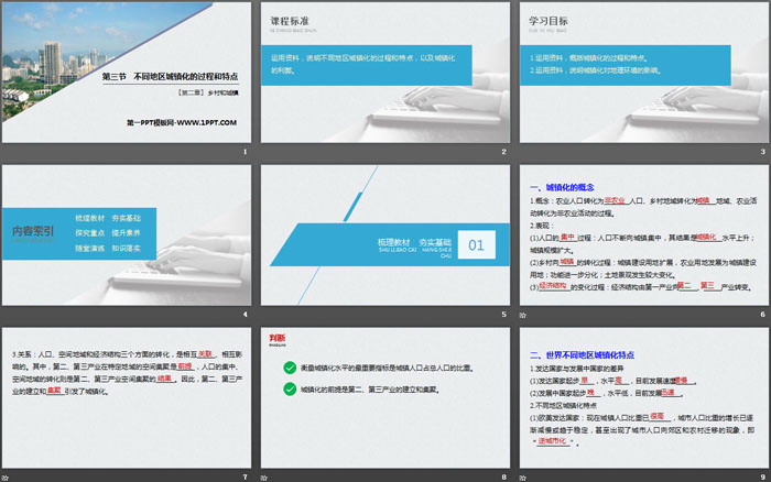 《不同地区城镇化的过程和特点》乡村和城镇PPT