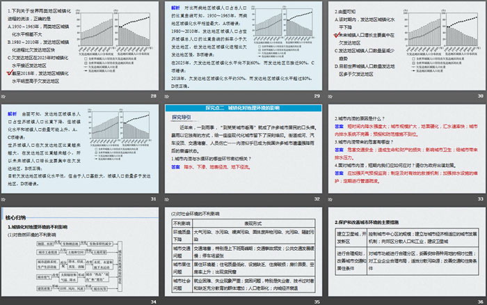 《不同地区城镇化的过程和特点》乡村和城镇PPT