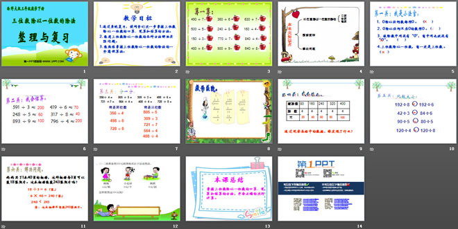 《整理与复习》三位数除以一位数的除法PPT课件