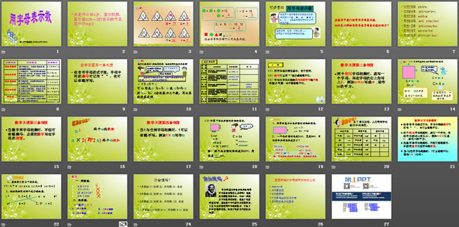 《用字母表示数》方程PPT课件