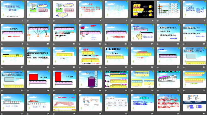 《用厘米作单位量长度》测量长度PPT课件