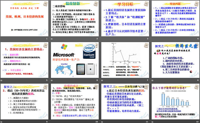 《美国、欧洲、日本经济的发展》两极格局下的世界PPT课件2