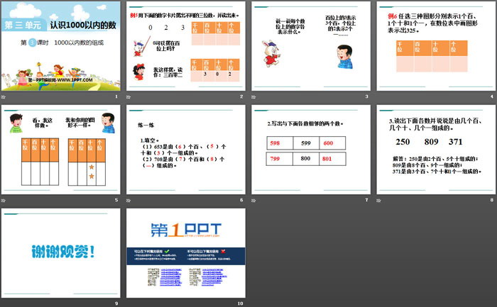 《1000以内数的组成》PPT