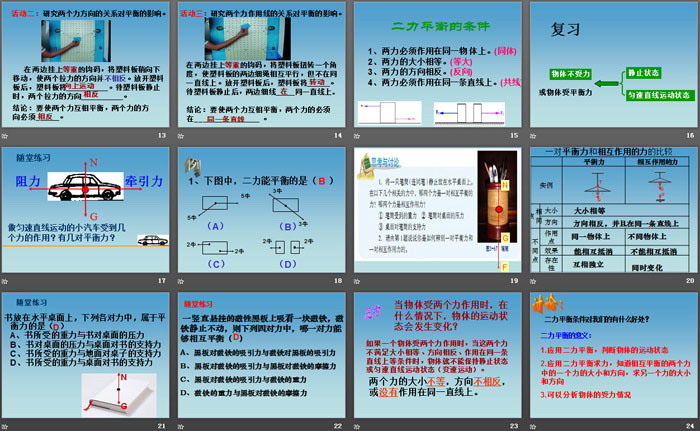 《二力平衡的条件》PPT课件