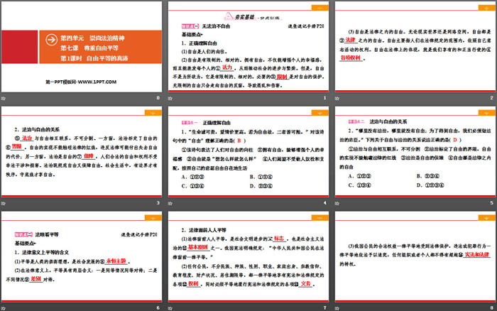 《尊重自由平等》崇尚法治精神PPT(第1课时自由平等的真谛)