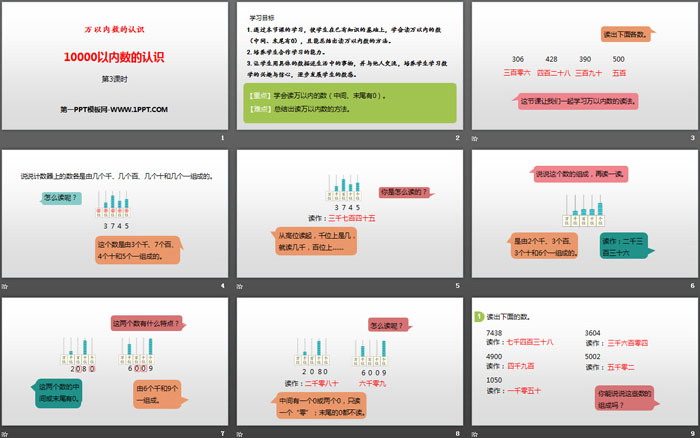 《10000以内数的认识》万以内数的认识PPT(第3课时)