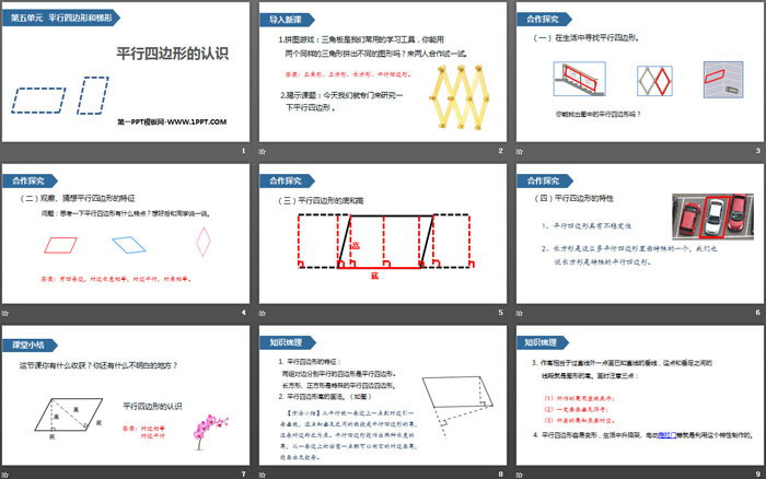 《平行四边形的认识》平行四边形和梯形PPT课件