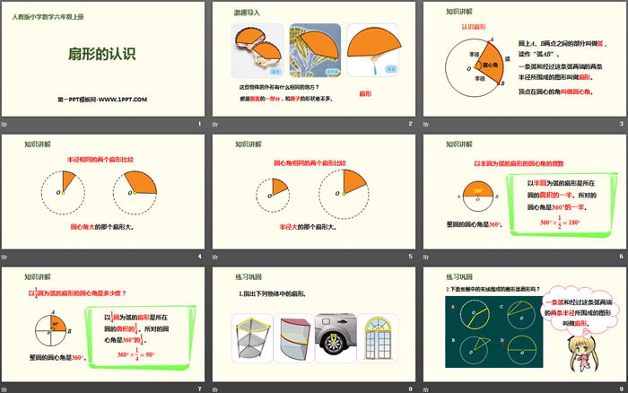 《扇形的认识》圆PPT