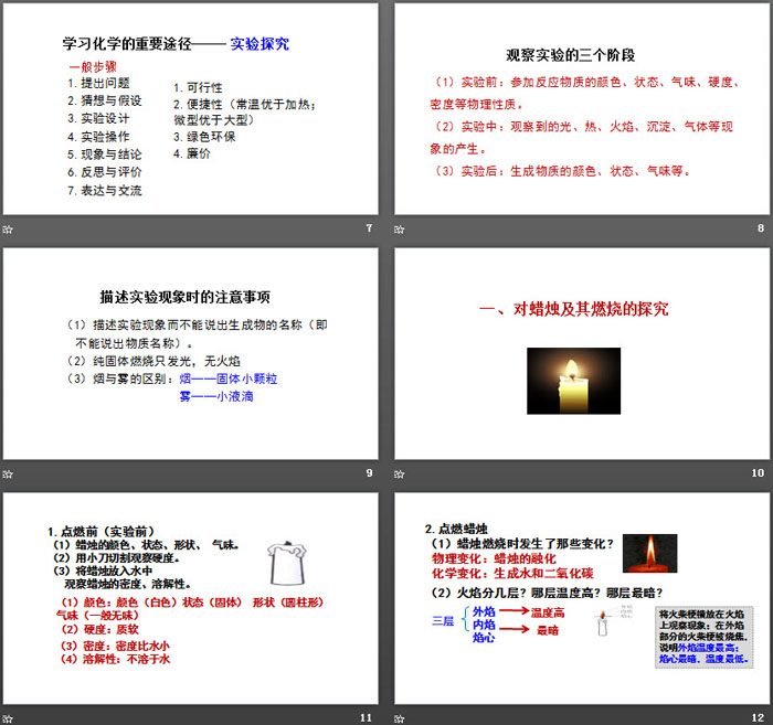 《化学是一门以实验为基础的科学》走进化学世界PPT(第1课时)