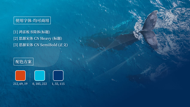 一鲸落万物生——保护鲸鱼主题公益ppt模板