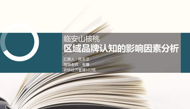 区域品牌认知的影响因素分析——农林经济管理毕业论文答辩ppt模板