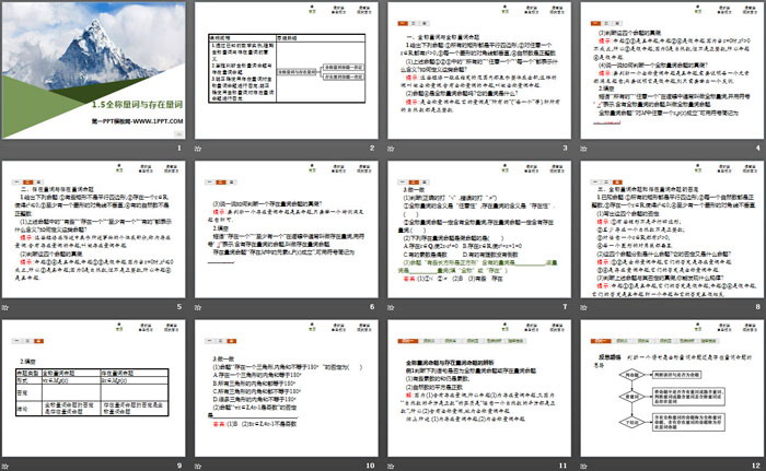 《全称量词与存在量词》集合与常用逻辑用语PPT