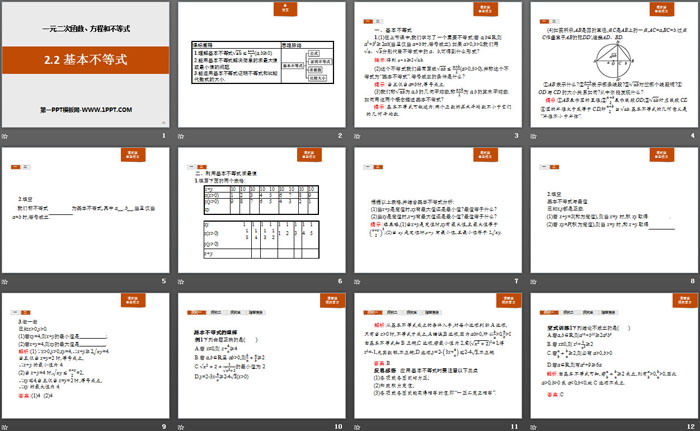 《基本不等式》一元二次函数、方程和不等式PPT