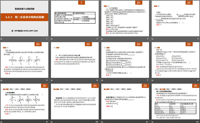 《用二分法求方程的近似解》指数函数与对数函数PPT