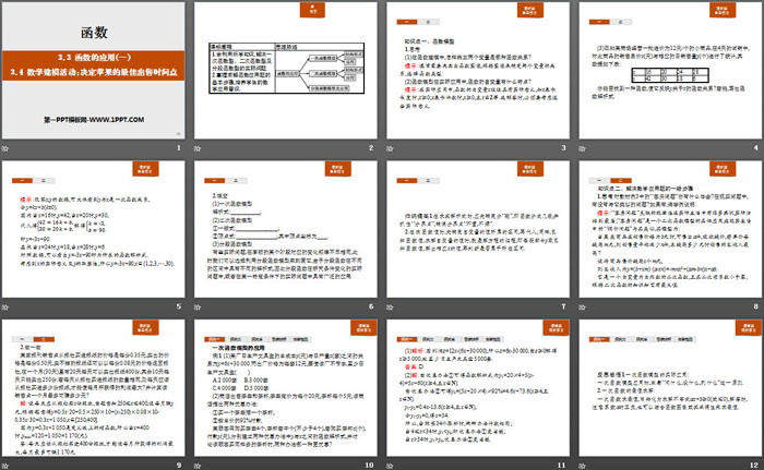 《函数的应用》《数学建模活动:决定苹果的最佳出售时间点》函数PPT