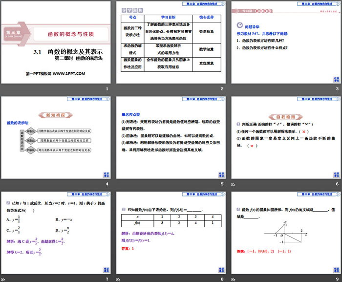 《函数的概念及其表示》函数的概念与性质PPT(第二课时函数的表示法)