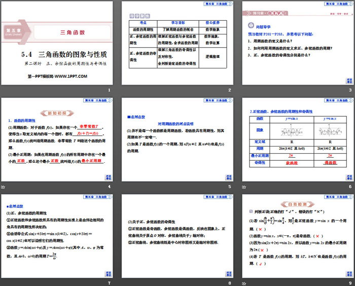 《三角函数的图象与性质》三角函数PPT(第二课时正、余弦函数的周期性与奇偶性)