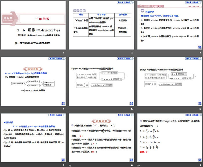 《函数y＝Asin(ωx＋φ)》三角函数PPT(函数y＝Asin(ωx＋φ)的图象及变换)