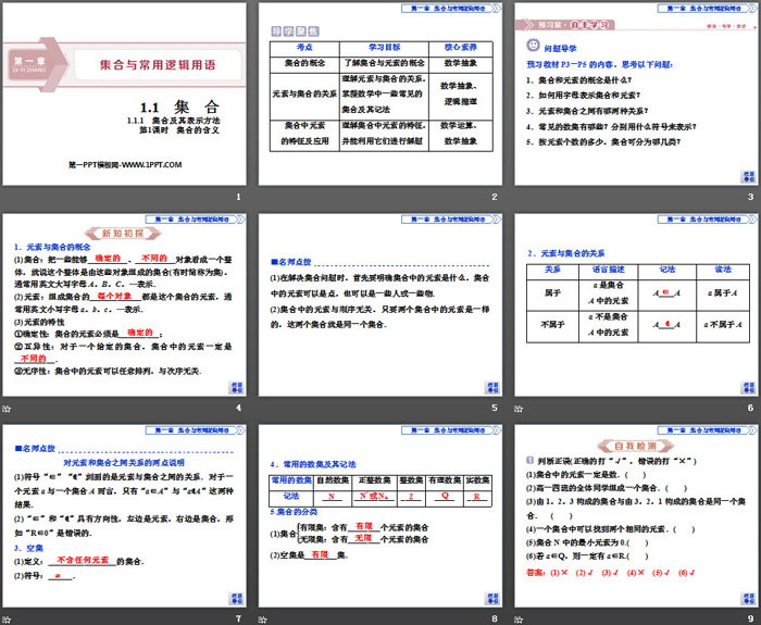 《集合及其表示方法》集合与常用逻辑用语PPT(第1课时集合的含义)