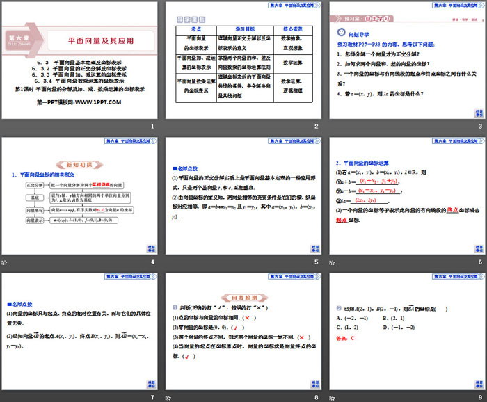 《平面向量的分解及加、减、数乘运算的坐标表示》平面向量及其应用PPT