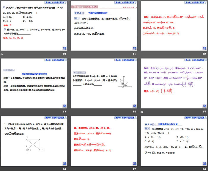 《平面向量的分解及加、减、数乘运算的坐标表示》平面向量及其应用PPT