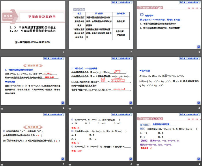 《平面向量数量积的坐标表示》平面向量及其应用PPT