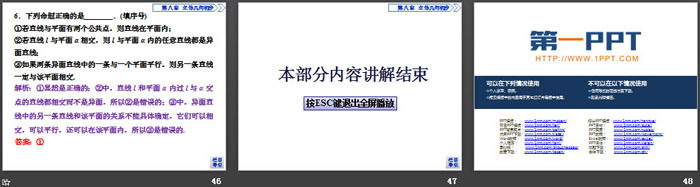 《空间点、直线、平面之间的位置关系》立体几何初步PPT