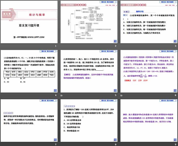 《章末复习提升课》统计与概率PPT