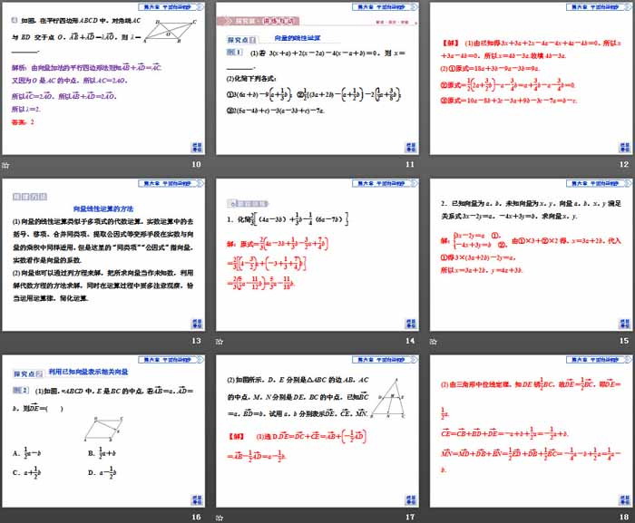 《平面向量及其线性运算》平面向量初步PPT课件(数乘向量 向量的线性运算)