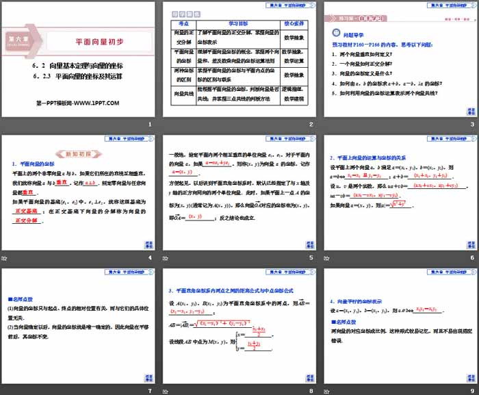 《向量基本定理与向量的坐标》平面向量初步PPT课件(平面向量的坐标及其运算)