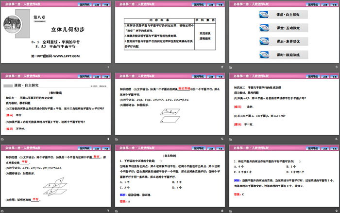 《空间直线、平面的平行》立体几何初步PPT课件(平面与平面平行)