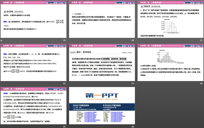 《用样本估计总体》统计PPT课件(总体百分位数的估计)