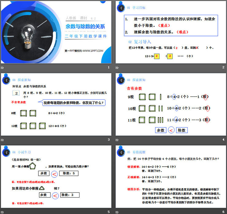 《余数与除数的关系》PPT课件下载