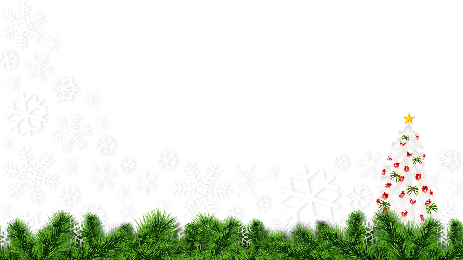 雪花、松枝、圣诞树 圣诞节高清背景