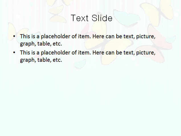 彩色蝴蝶漂亮背景PPT模板2