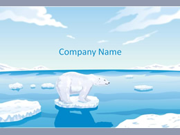 白极熊动物卡通ppt模板