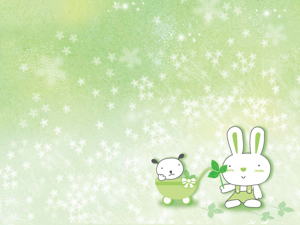 韩国风格可爱小兔背景图片