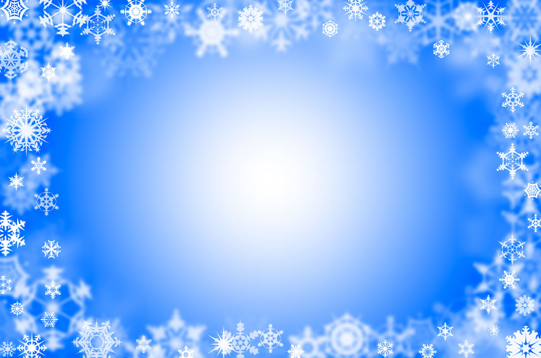 雪花围边的渐变蓝色背景图片