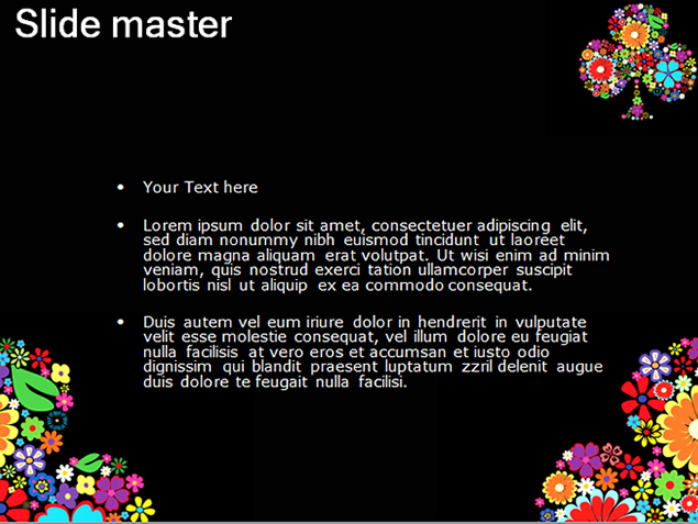 彩色花瓣拼成的扑克黑桃图形PPT模板2