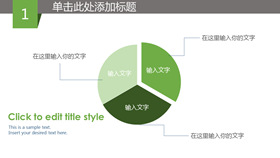 三部分分离型饼图PPT模板