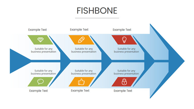 大箭头鱼骨图PPT图形素材